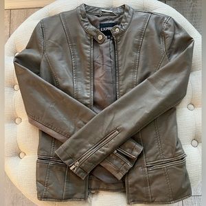 Faux Leather Bomber Express Jacket